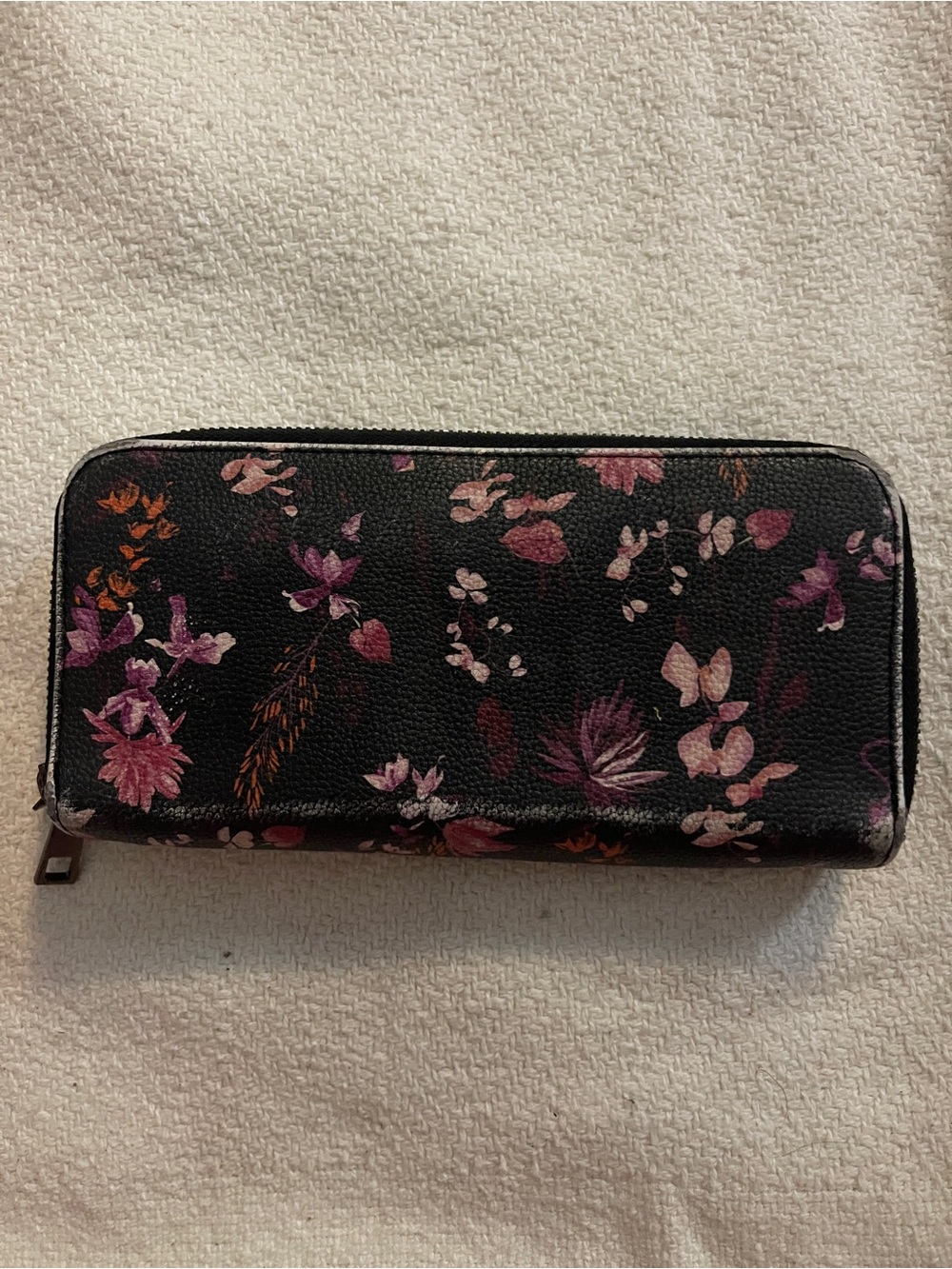 A New Day - Black Floral Zip-Around Wallet - Picture 2 of 5